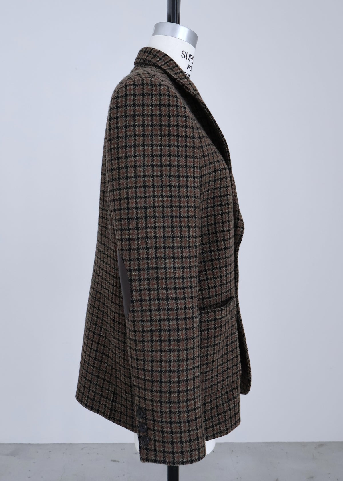 【Pre Order】 Leather Patch Jacket (Check)