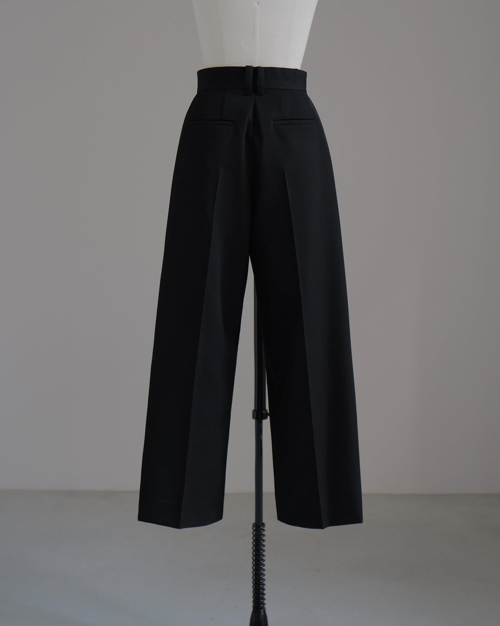 【Pre order】Tailored Fit Tuck Wide Pants（Black）