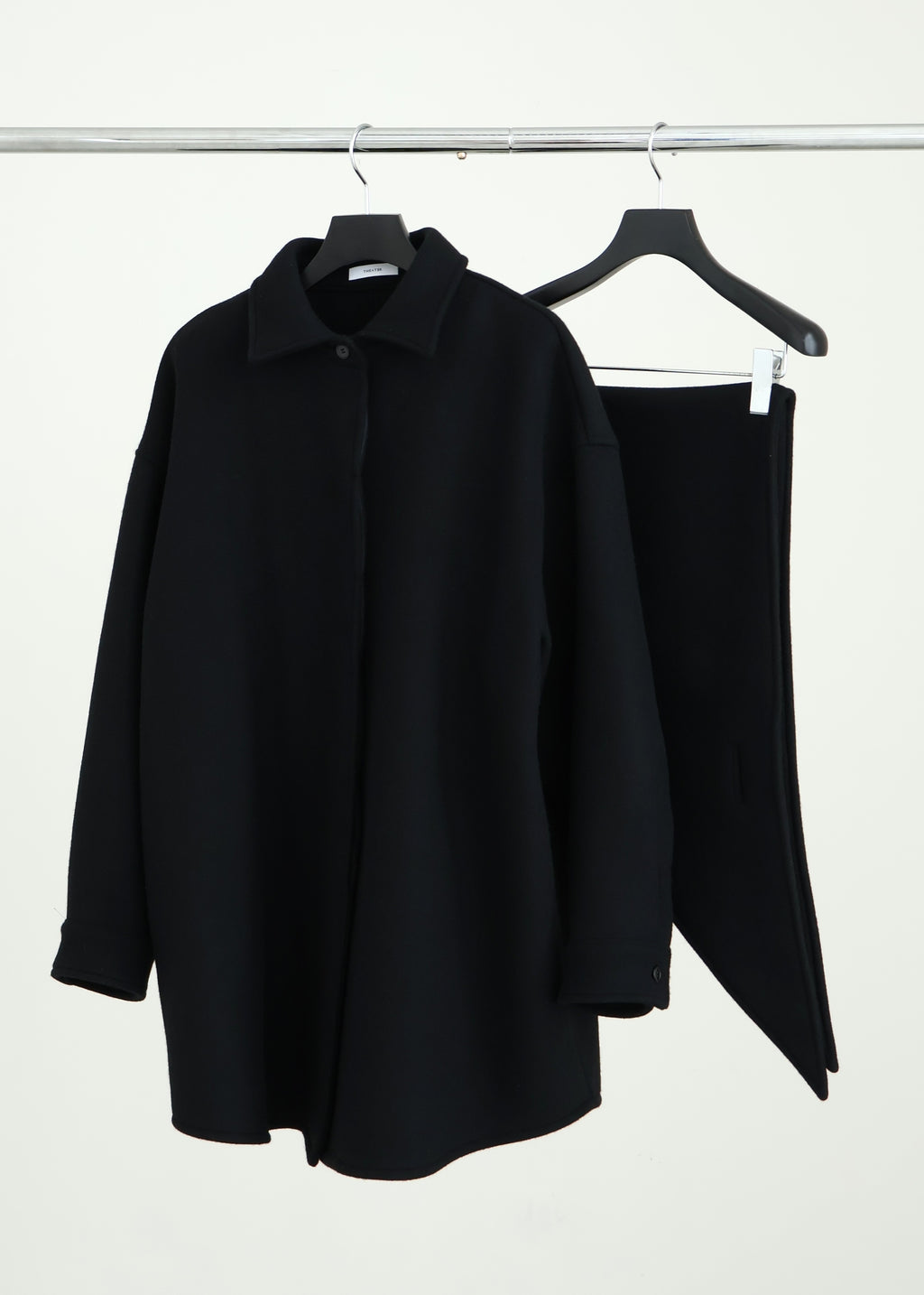 【Pre Order】 Wool Oversize Shirts Jacket & Wool Volume Stole Set