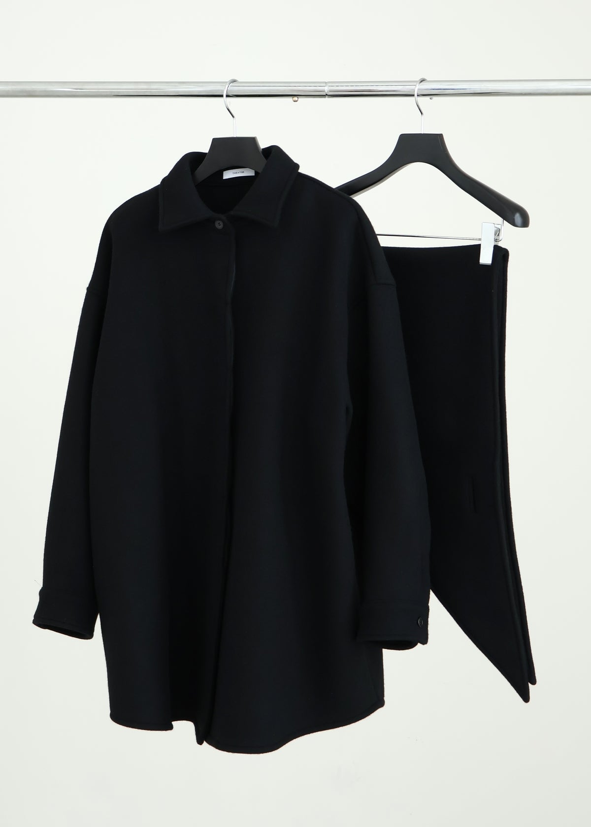 【Pre Order】 Wool Oversize Shirts Jacket & Wool Volume Stole Set