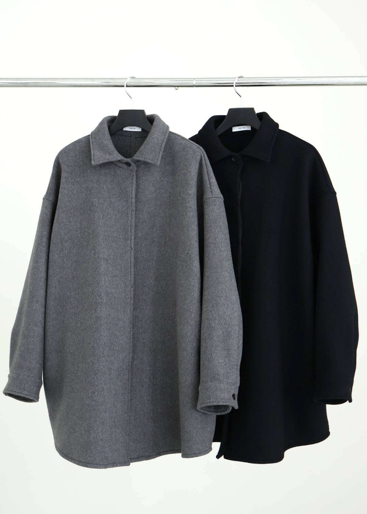 【Pre Order】 Wool Oversize Shirts Jacket & Wool Volume Stole Set