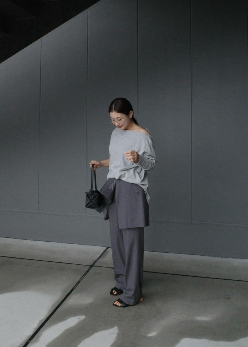 【Pre Order】 Snap Detail Top (Gray)