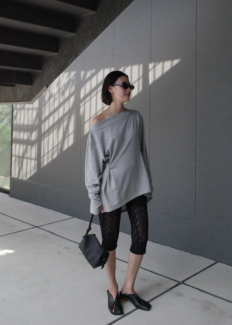 【Pre Order】 Snap Detail Top (Gray)