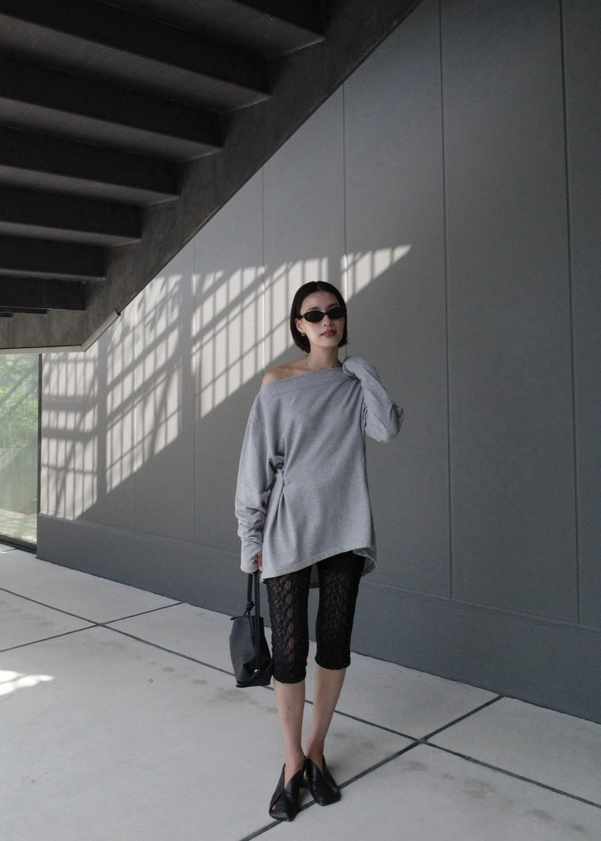 【Pre Order】 Snap Detail Top (Gray)