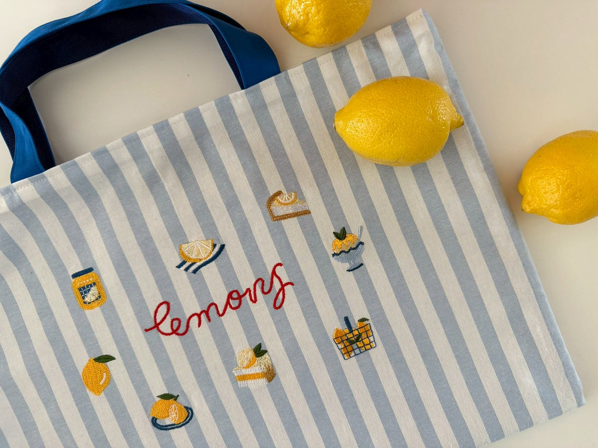 🍋Lemon Picnic Tote