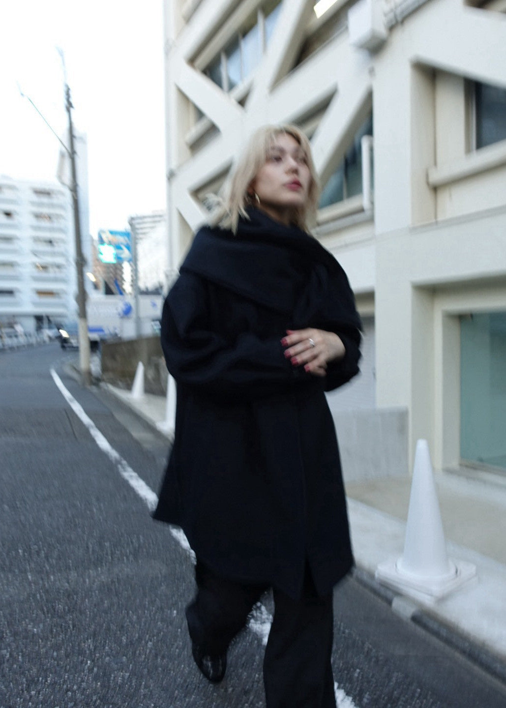 【Pre Order】 Wool Oversize Shirts Jacket & Wool Volume Stole Set