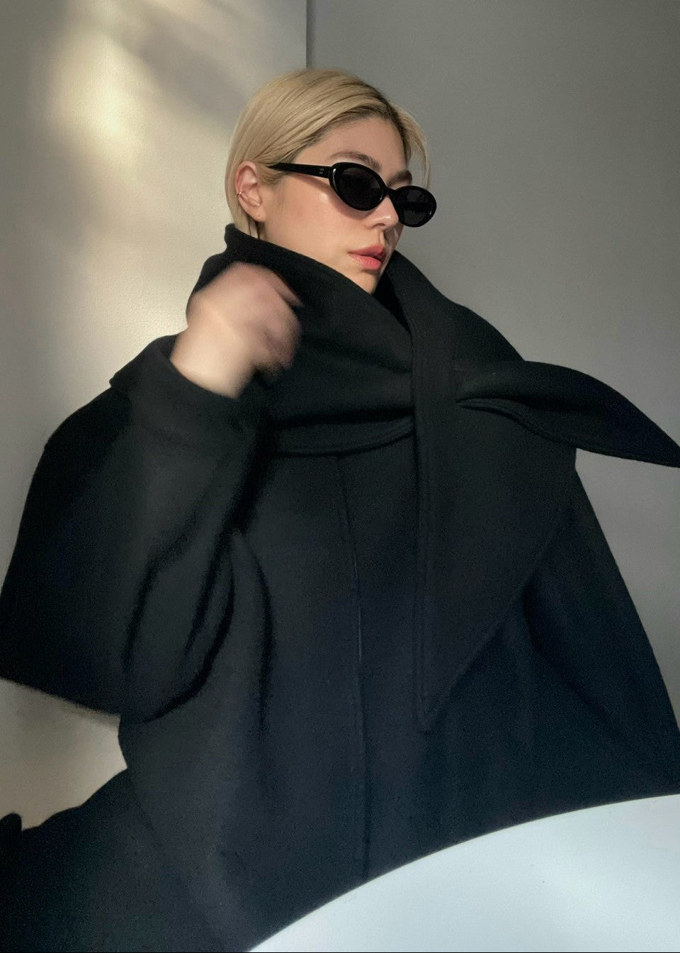 【Pre Order】 Wool Oversize Shirts Jacket & Wool Volume Stole Set