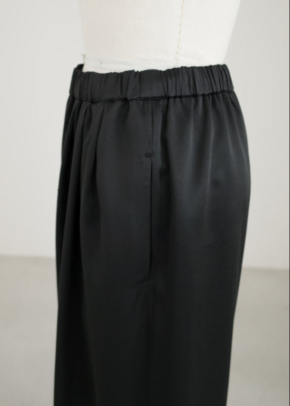 【Pre Order】Satin tuck wide pants