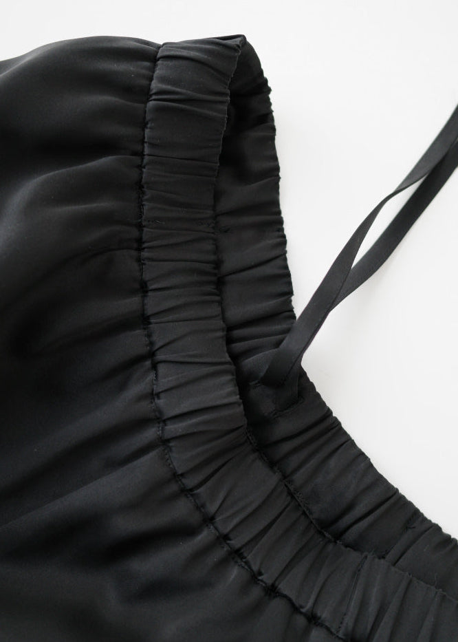 【Pre Order】Satin tuck wide pants