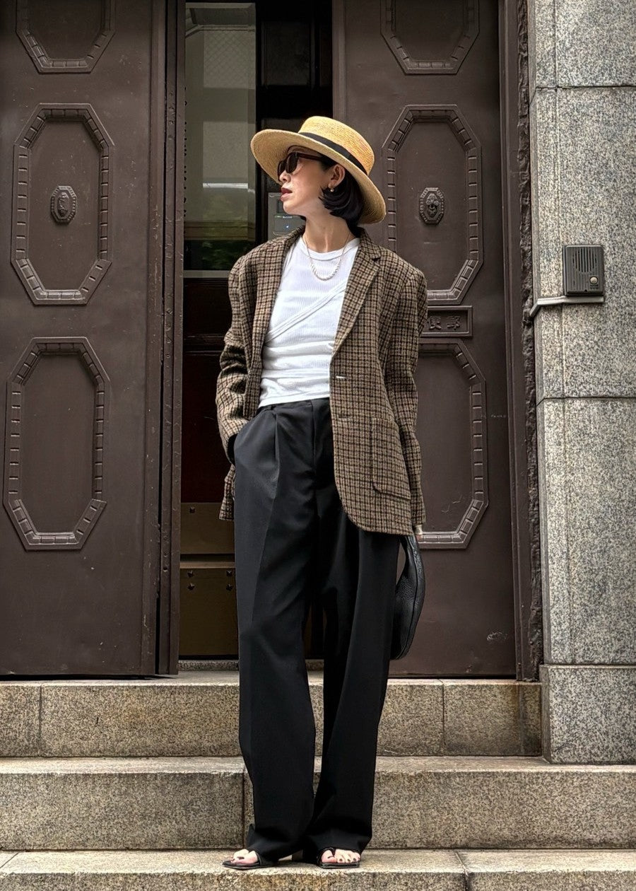【Pre Order】 Sculpted Wide Trousers (Black)