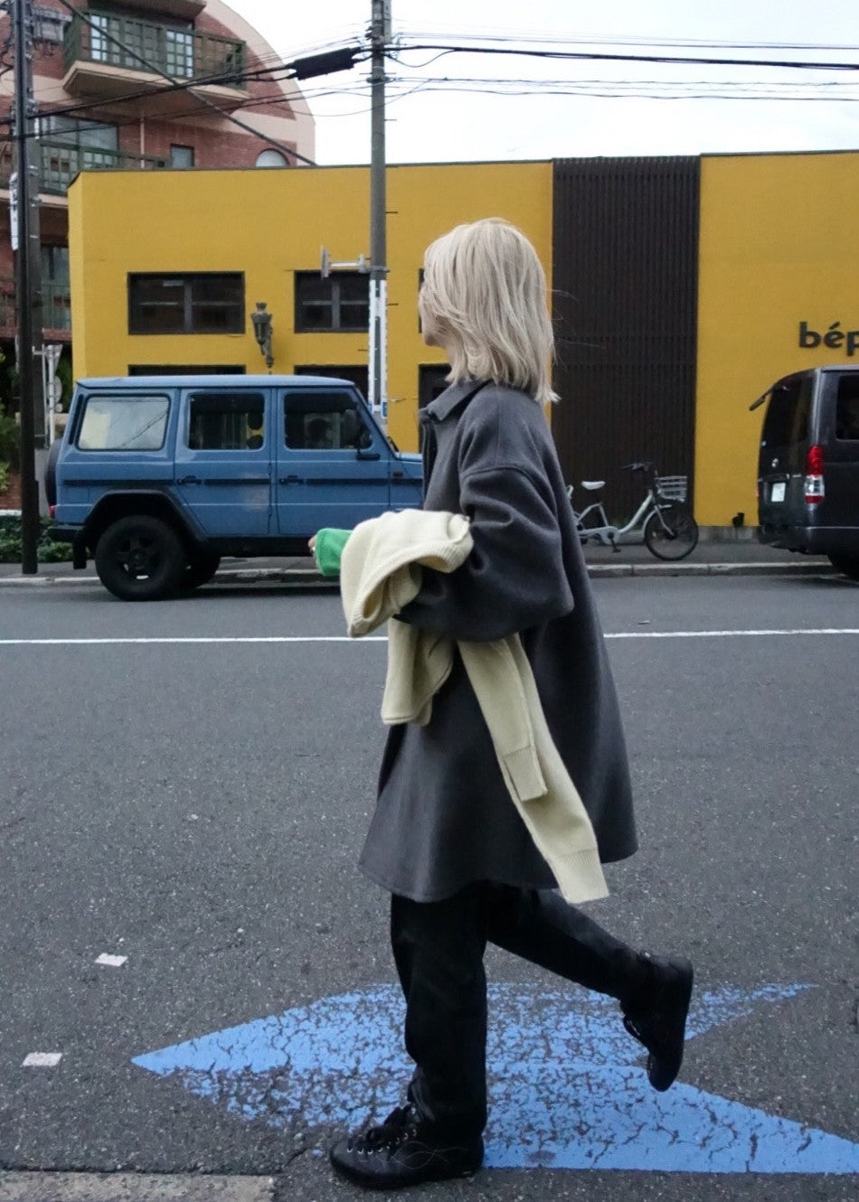【Pre Order】 Wool Oversize Shirts Jacket & Wool Volume Stole Set