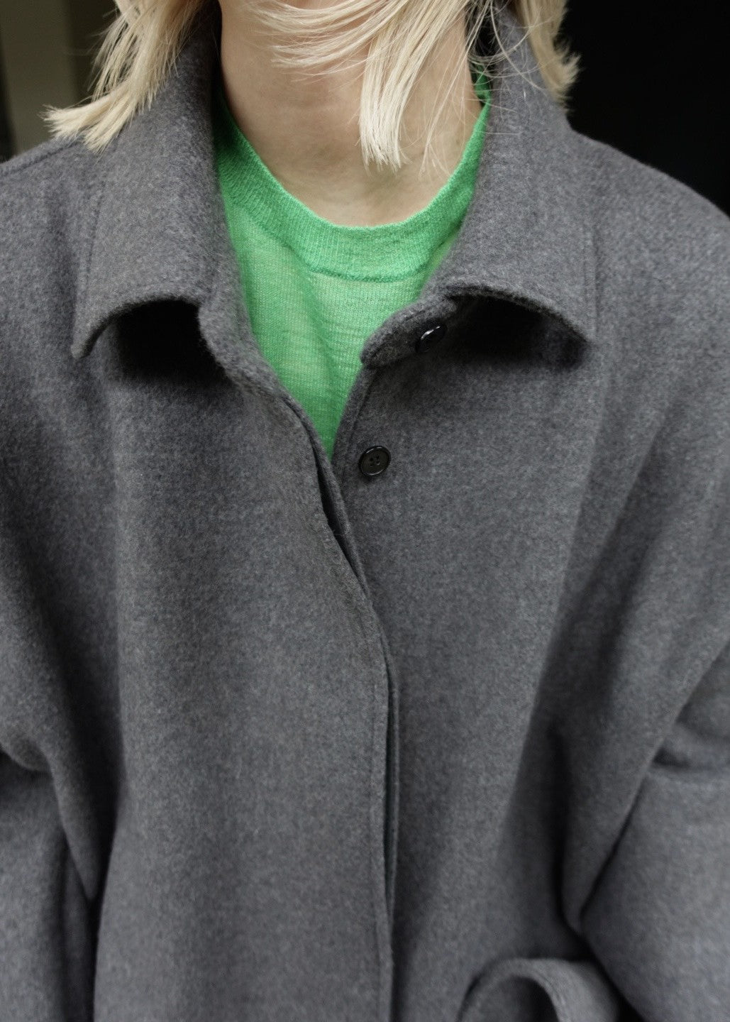 【Pre Order】 Wool Oversize Shirts Jacket & Wool Volume Stole Set